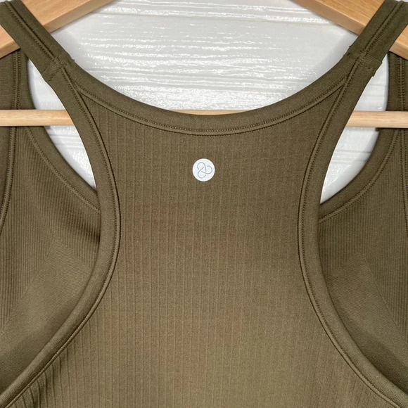 Zella Women's Seamless Racerback Active Tank Top Olive Night Size XL - Picture 5 of 11